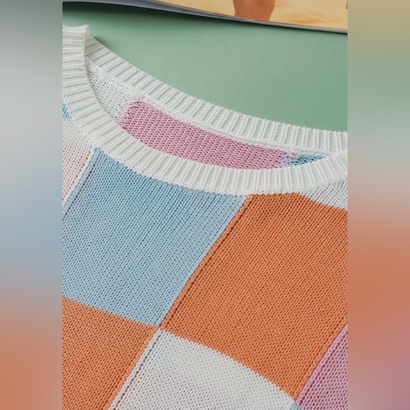 Sweater / ColorBlock Lightweight Sleeveless Knit Sweater - Picture 5 of 9